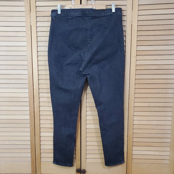 GAP Denim Women's Sculpt True Skinny Washed Black Side Zip Jeans Size 14 - Picture 6 of 9